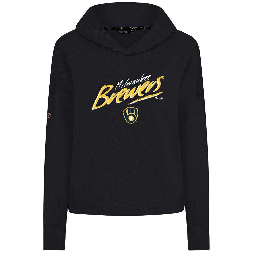 Milwaukee Brewers Levelwear Women's Sweet Sizzle Tri-Blend Hoodie - Black - MLB on Sale