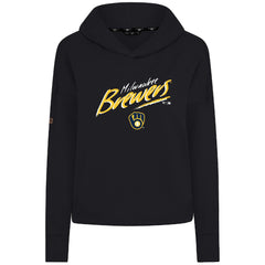 Milwaukee Brewers Levelwear Women's Sweet Sizzle Tri-Blend Hoodie - Black - MLB on Sale