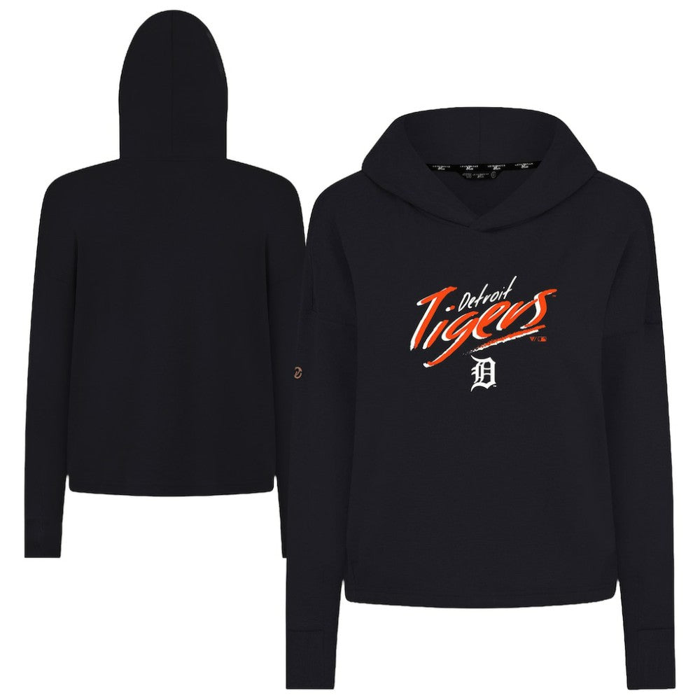 Detroit Tigers Levelwear Women's Sweet Sizzle Tri-Blend Hoodie - Black - MLB Discount