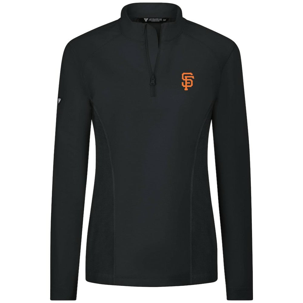 San Francisco Giants Levelwear Women's Upright Insignia 2.0 Quarter-Zip Tri-Blend Top - Black - MLB Discount