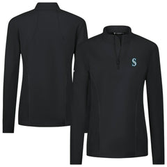 Seattle Mariners Levelwear Women's Upright Insignia 2.0 Quarter-Zip Tri-Blend Top - Black - MLB on Sale