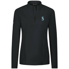 Seattle Mariners Levelwear Women's Upright Insignia 2.0 Quarter-Zip Tri-Blend Top - Black - MLB on Sale