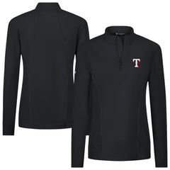 Texas Rangers Levelwear Women's Upright Insignia 2.0 Quarter-Zip Tri-Blend Top - Black - MLB Discount