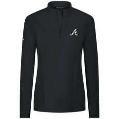 Atlanta Braves Levelwear Women's Upright Insignia 2.0 Quarter-Zip Tri-Blend Top - Black - MLB on Sale