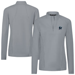 Miami Marlins Levelwear Women's Upright Insignia 2.0 Quarter-Zip Tri-Blend Top - Gray - MLB Discount