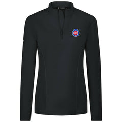 Chicago Cubs Levelwear Women's Upright Insignia 2.0 Quarter-Zip Tri-Blend Top - Black - MLB Discount