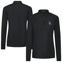 Colorado Rockies Levelwear Women's Upright Insignia 2.0 Quarter-Zip Tri-Blend Top - Black - MLB Discount