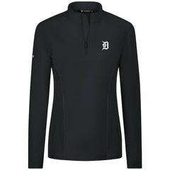 Detroit Tigers Levelwear Women's Upright Insignia 2.0 Quarter-Zip Tri-Blend Top - Black - MLB Lifestyle