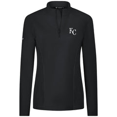 Kansas City Royals Levelwear Women's Upright Insignia 2.0 Quarter-Zip Tri-Blend Top - Black - MLB Sale