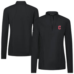 Cleveland Guardians Levelwear Women's Upright Insignia 2.0 Quarter-Zip Tri-Blend Top - Black - MLB Sale