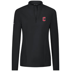 Cleveland Guardians Levelwear Women's Upright Insignia 2.0 Quarter-Zip Tri-Blend Top - Black - MLB Sale