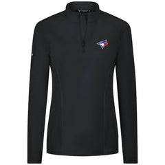 Toronto Blue Jays Levelwear Women's Upright Insignia 2.0 Quarter-Zip Tri-Blend Top - Black - MLB on Sale