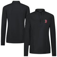 Boston Red Sox Levelwear Women's Upright Insignia 2.0 Quarter-Zip Tri-Blend Top - Black - MLB Sale