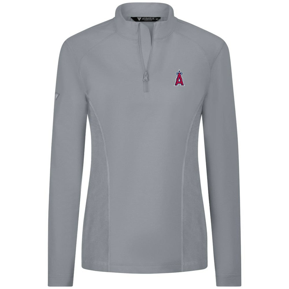 Los Angeles Angels Levelwear Women's Upright Insignia 2.0 Quarter-Zip Tri-Blend Top - Gray - MLB Online