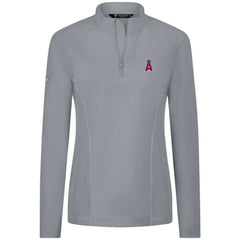 Los Angeles Angels Levelwear Women's Upright Insignia 2.0 Quarter-Zip Tri-Blend Top - Gray - MLB Online