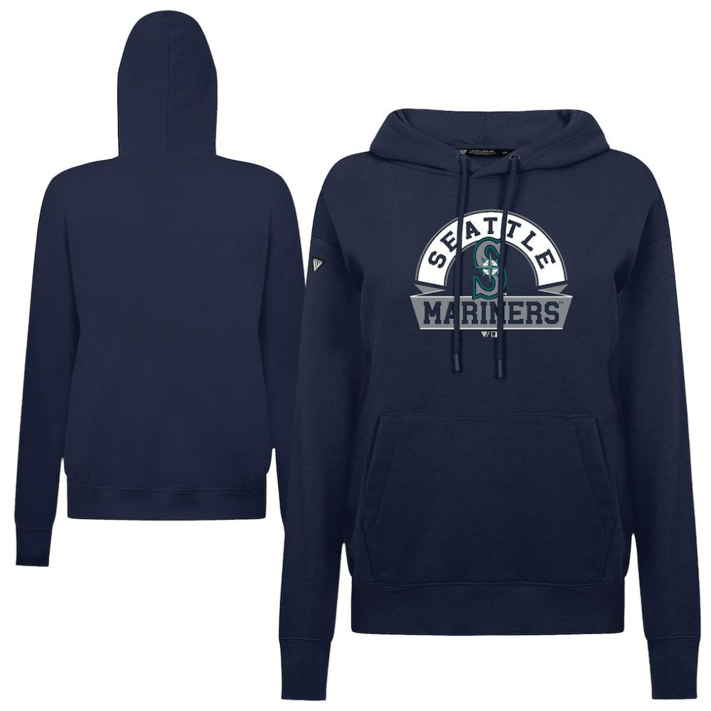 Seattle Mariners Levelwear Women's Adorn Banner Arch Hoodie - Navy - MLB on Sale