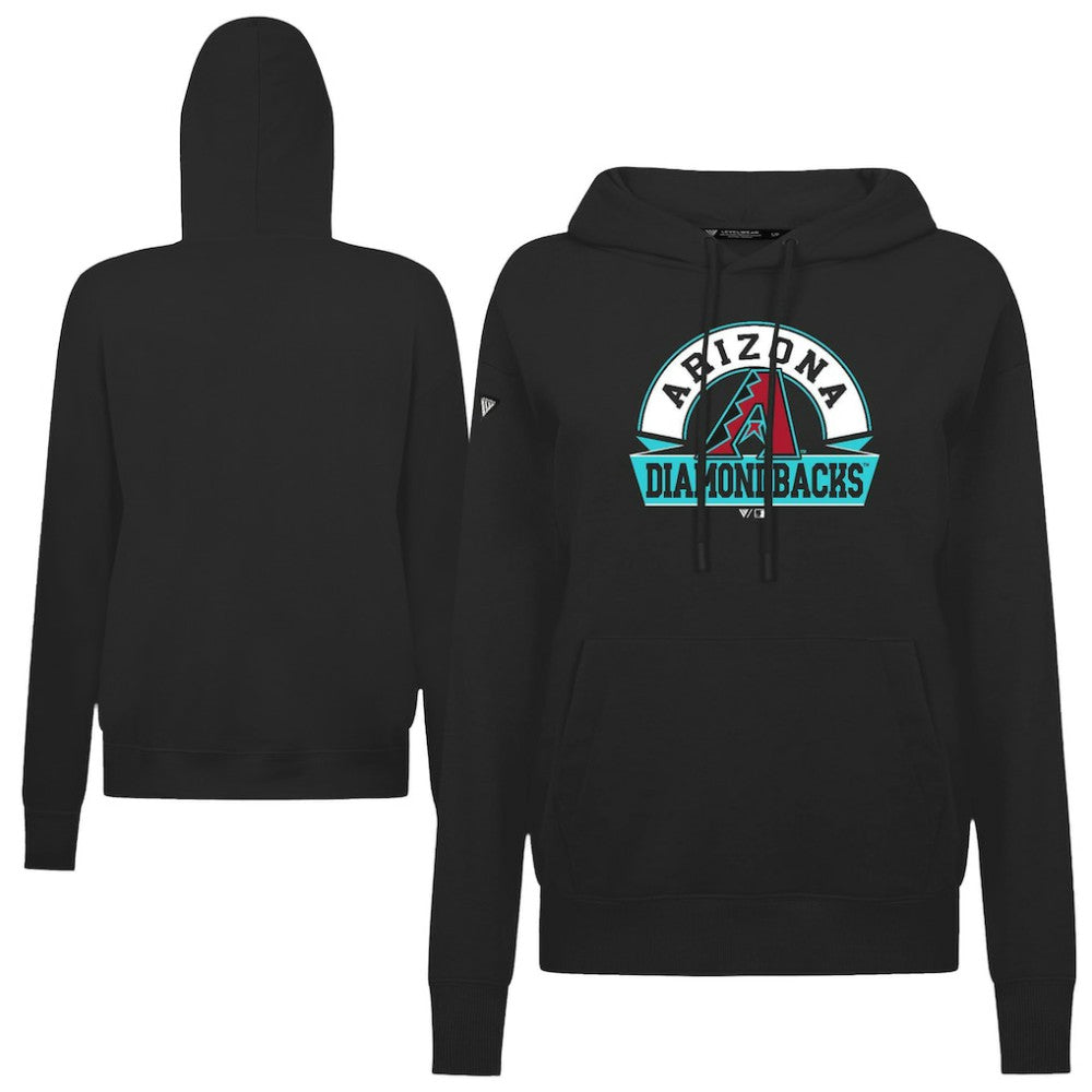 Arizona Diamondbacks Levelwear Women's Adorn Banner Arch Hoodie - Black - MLB Lifestyle