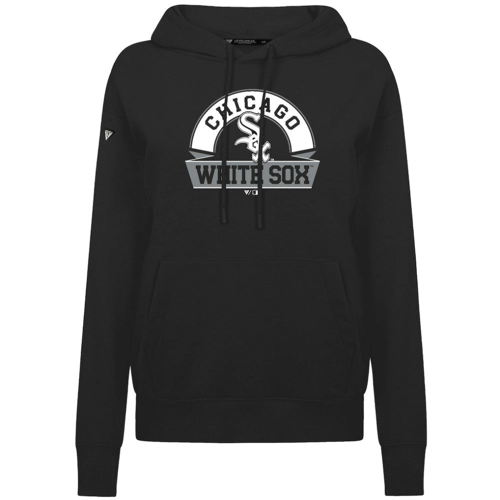 Chicago White Sox Levelwear Women's Adorn Banner Arch Hoodie - Black - MLB Discount