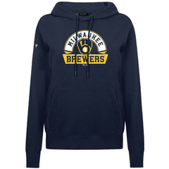 Milwaukee Brewers Levelwear Women's Adorn Banner Arch Hoodie - Navy - MLB Sale