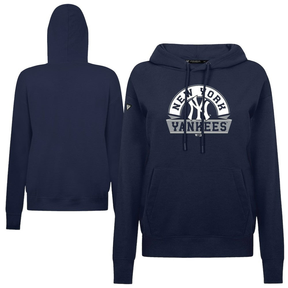 New York Yankees Levelwear Women's Adorn Banner Arch Hoodie - Navy - MLB Online