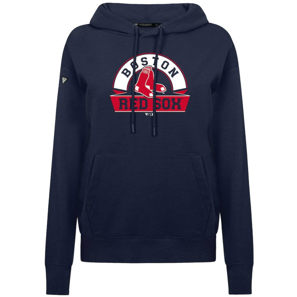 Boston Red Sox Levelwear Women's Adorn Banner Arch Hoodie - Navy - MLB on Sale