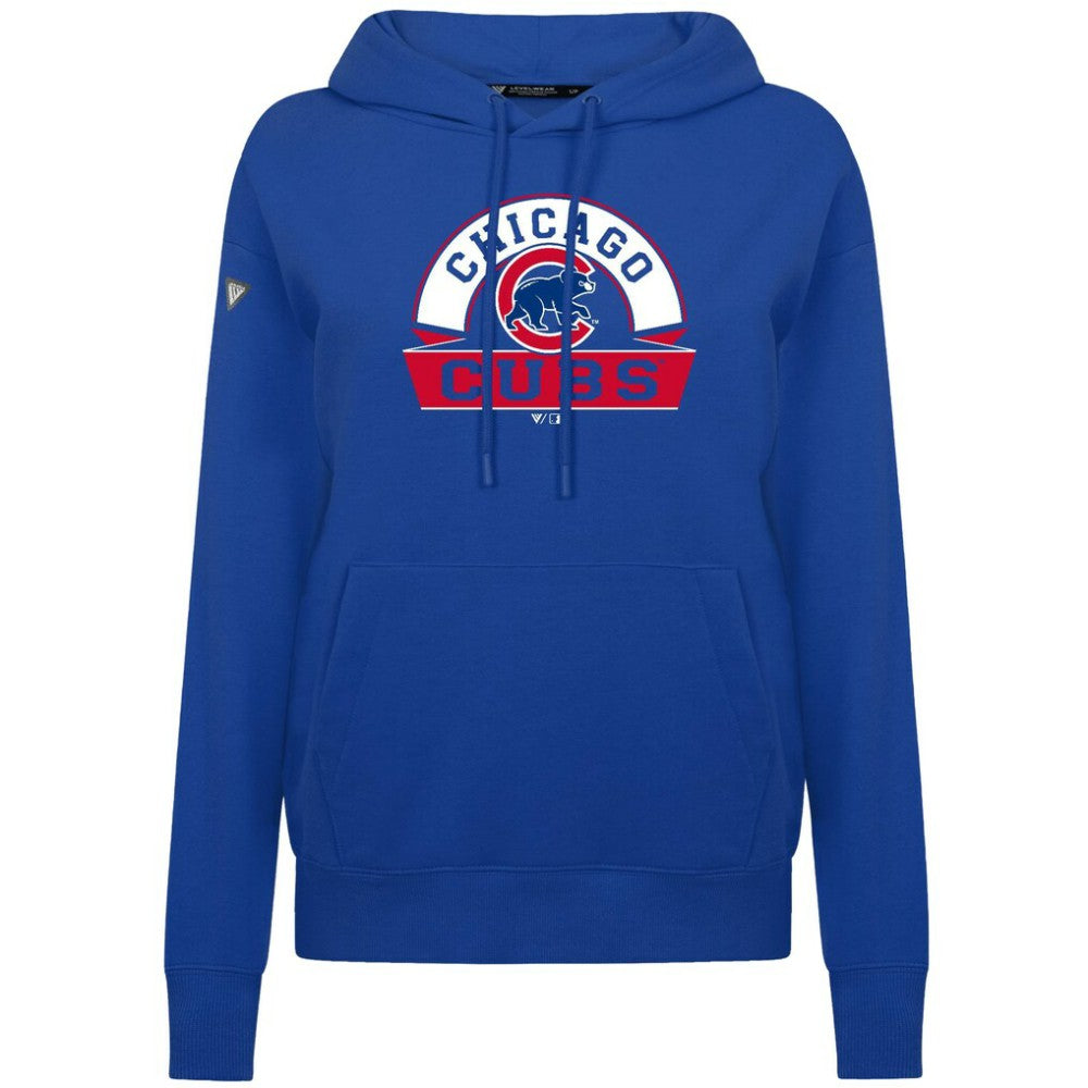 Chicago Cubs Levelwear Women's Adorn Banner Arch Hoodie - Royal - MLB on Sale