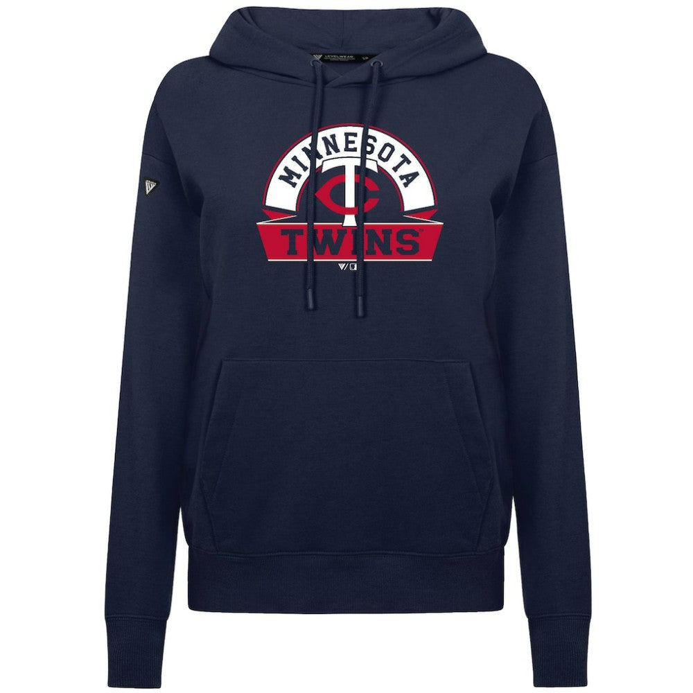 Minnesota Twins Levelwear Women's Adorn Banner Arch Hoodie - Navy - MLB Discount