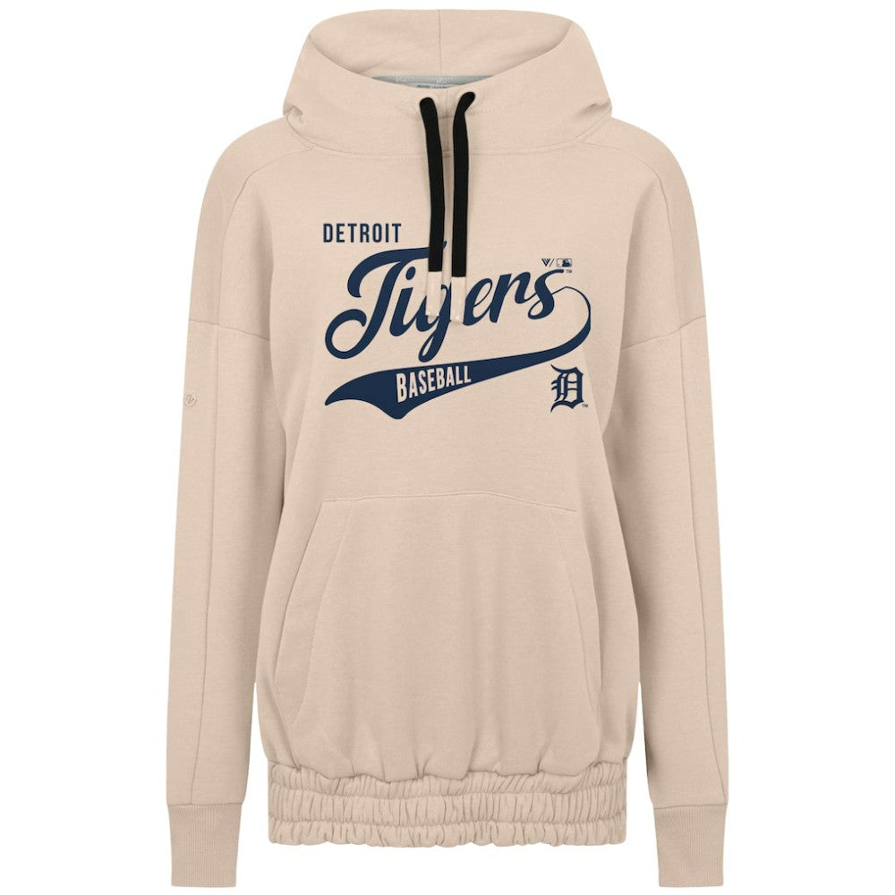 Detroit Tigers Levelwear Women's Oversized Waterfall Glide Hoodie - Khaki - MLB Online