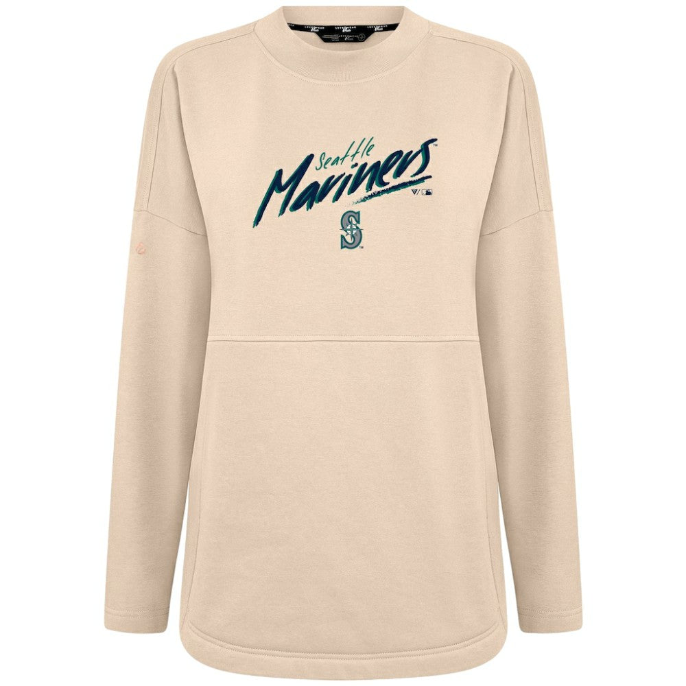 Seattle Mariners Levelwear Women's Oversized Beaudry Sizzle Top - Khaki - MLB on Sale