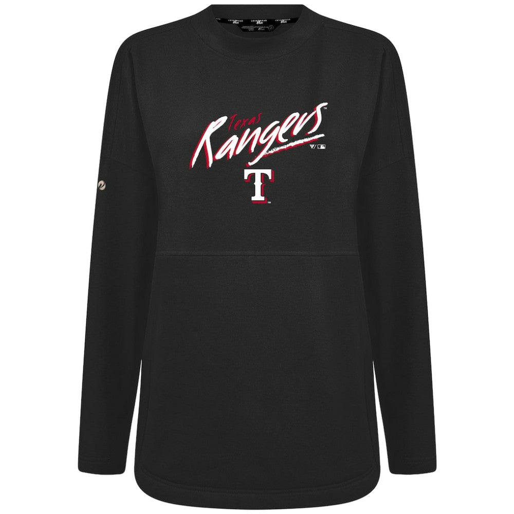 Texas Rangers Levelwear Women's Oversized Beaudry Sizzle Top - Black - MLB Discount