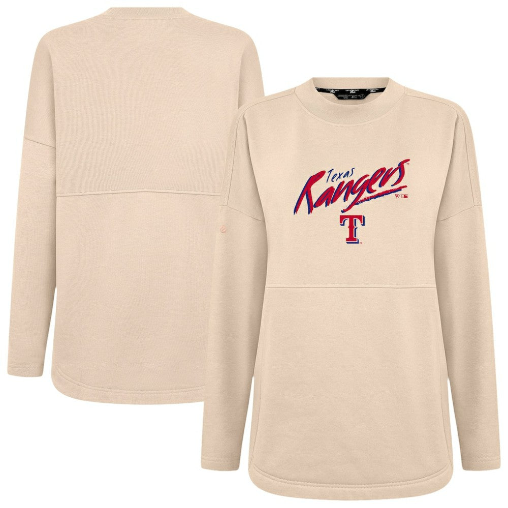 Texas Rangers Levelwear Women's Oversized Beaudry Sizzle Top - Khaki - MLB Lifestyle