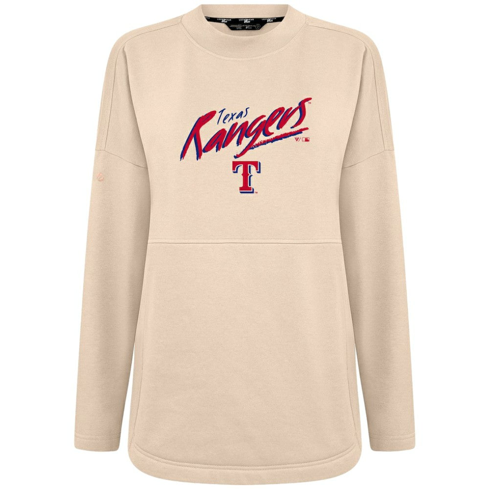 Texas Rangers Levelwear Women's Oversized Beaudry Sizzle Top - Khaki - MLB Lifestyle