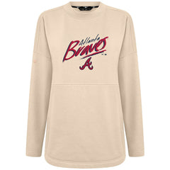 Atlanta Braves Levelwear Women's Oversized Beaudry Sizzle Top - Khaki - MLB on Sale