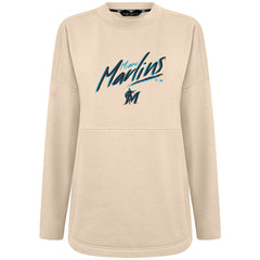 Miami Marlins Levelwear Women's Oversized Beaudry Sizzle Top - Khaki - MLB Lifestyle