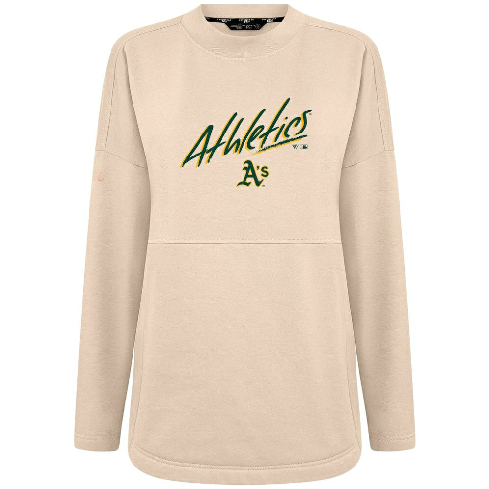 Athletics Levelwear Women's Oversized Beaudry Sizzle Top - Khaki - MLB Sale
