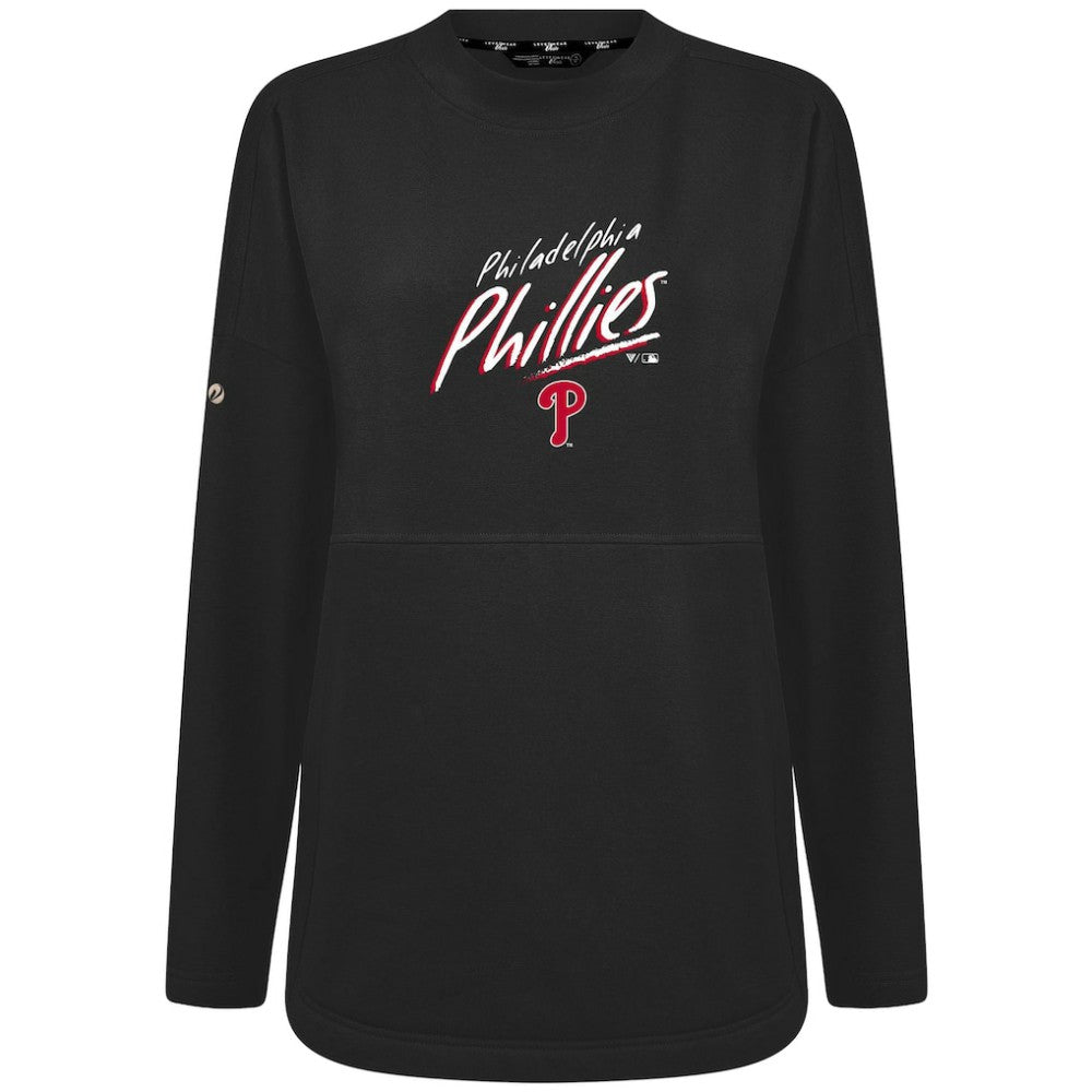 Philadelphia Phillies Levelwear Women's Oversized Beaudry Sizzle Top - Black - MLB Discount