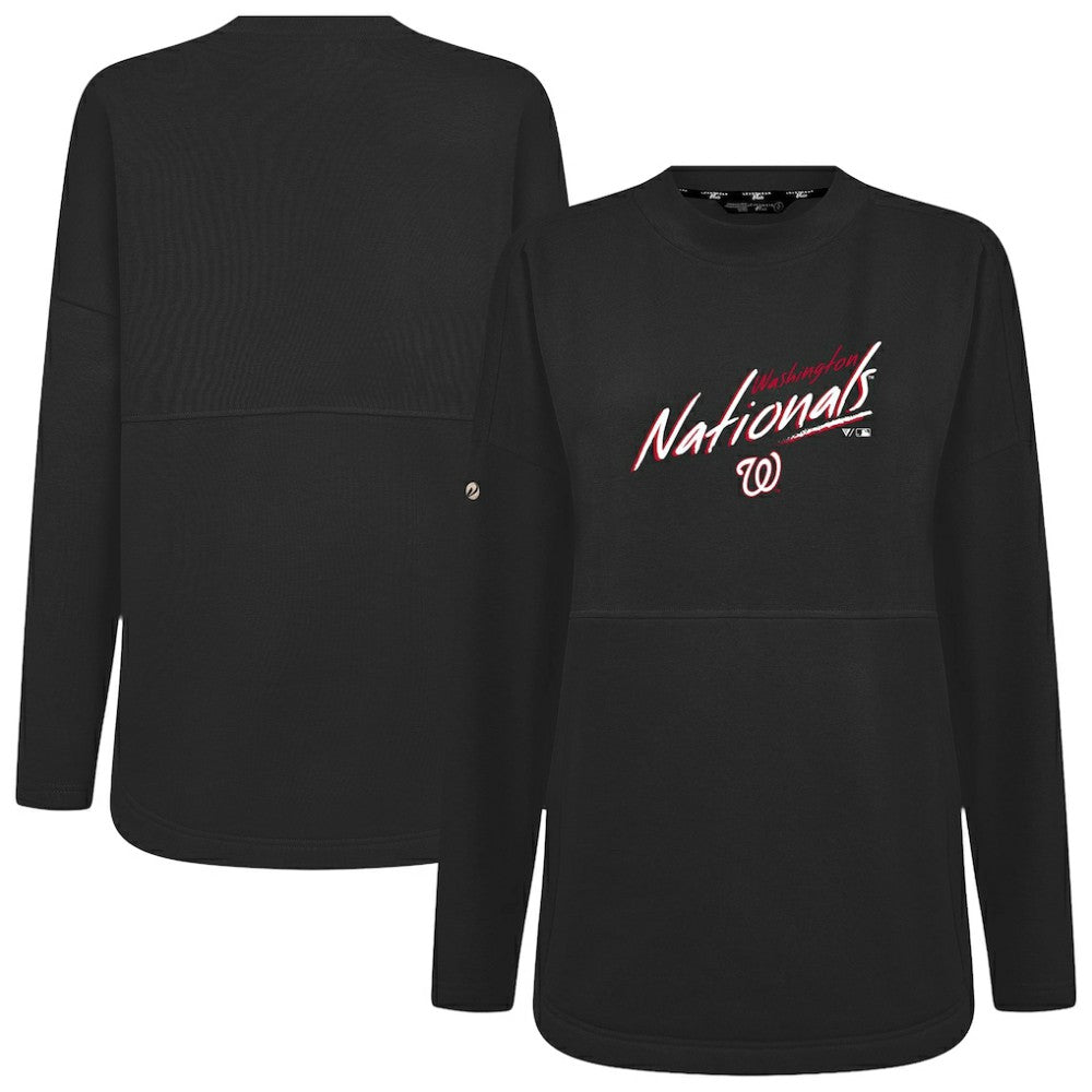 Washington Nationals Levelwear Women's Oversized Beaudry Sizzle Top - Black - MLB on Sale