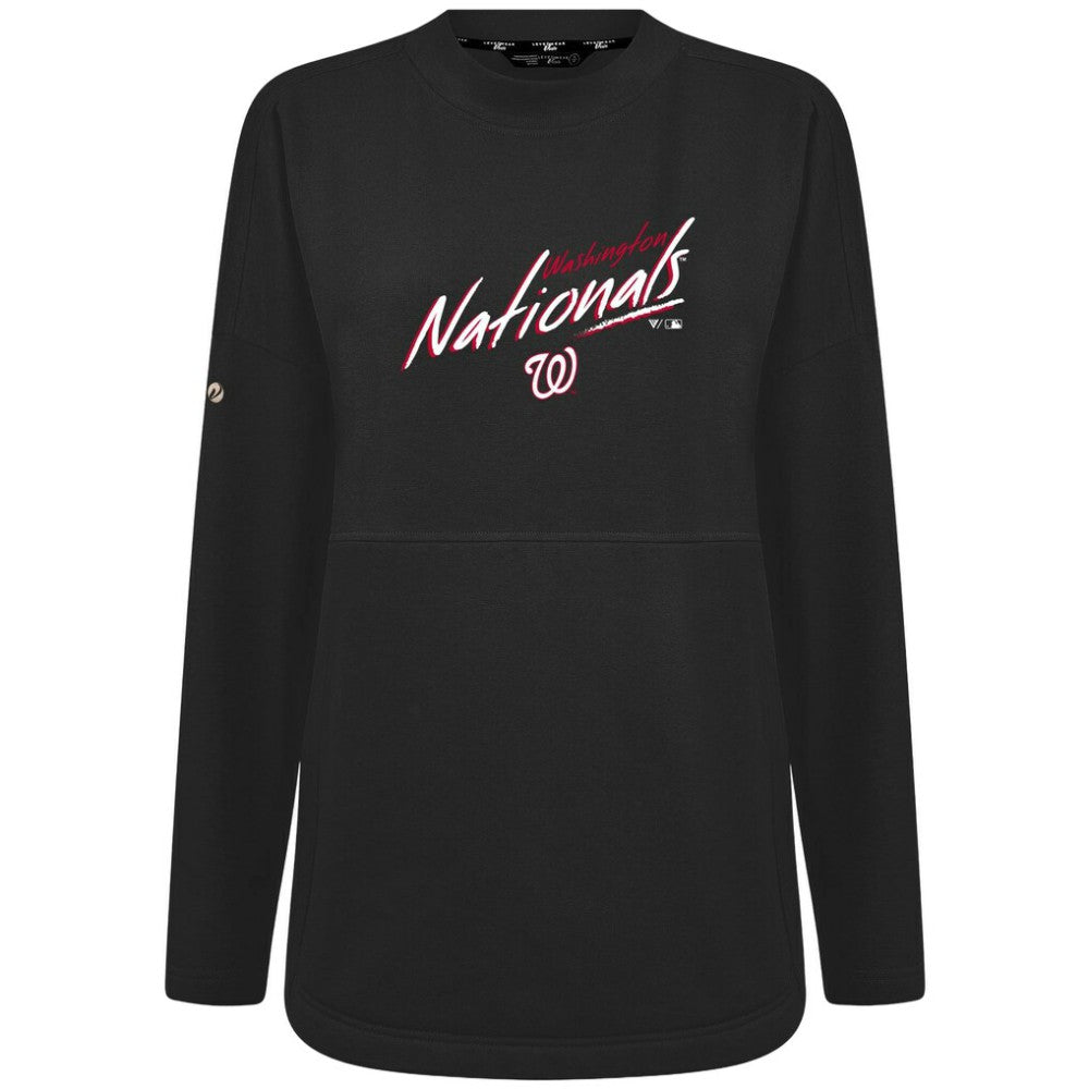 Washington Nationals Levelwear Women's Oversized Beaudry Sizzle Top - Black - MLB on Sale