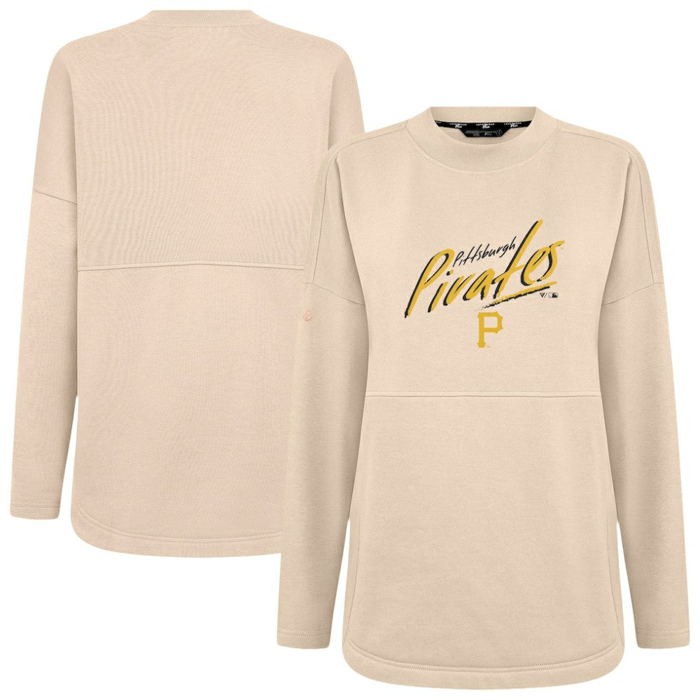 Pittsburgh Pirates Levelwear Women's Oversized Beaudry Sizzle Top - Khaki - MLB on Sale