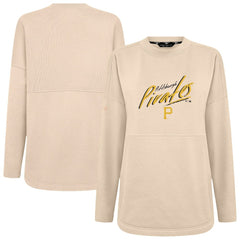 Pittsburgh Pirates Levelwear Women's Oversized Beaudry Sizzle Top - Khaki - MLB on Sale