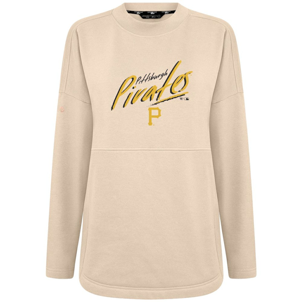 Pittsburgh Pirates Levelwear Women's Oversized Beaudry Sizzle Top - Khaki - MLB on Sale