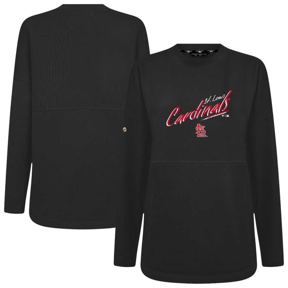St. Louis Cardinals Levelwear Women's Oversized Beaudry Sizzle Top - Black - MLB Discount
