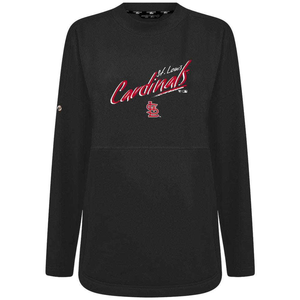 St. Louis Cardinals Levelwear Women's Oversized Beaudry Sizzle Top - Black - MLB Discount