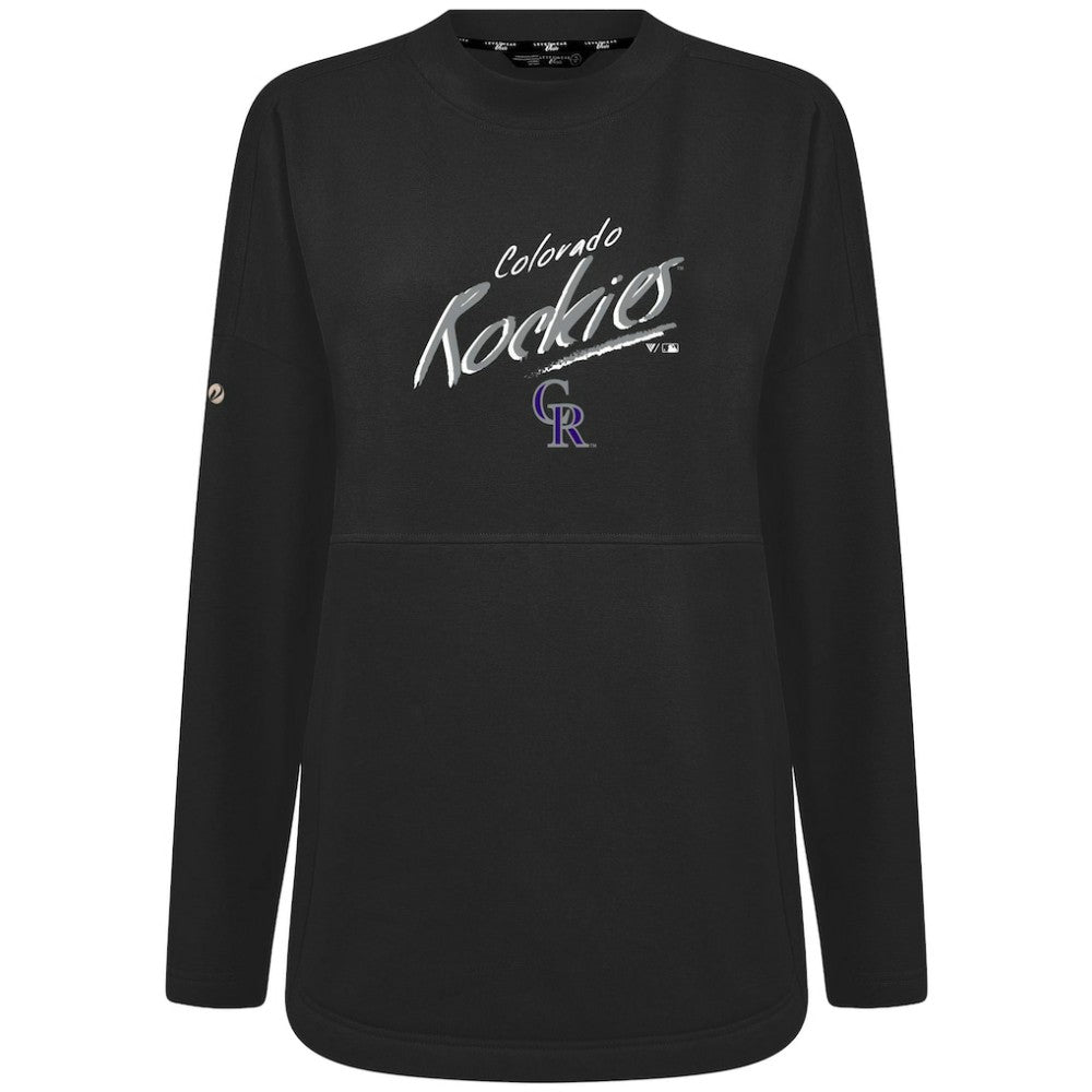 Colorado Rockies Levelwear Women's Oversized Beaudry Sizzle Top - Black - MLB Lifestyle