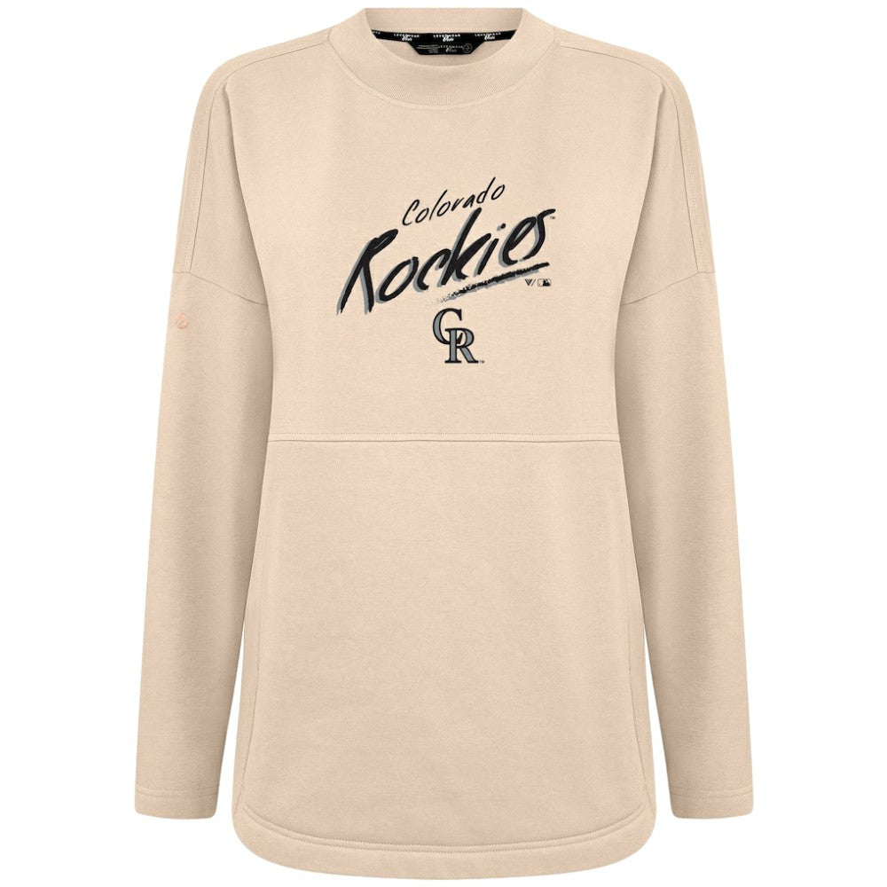 Colorado Rockies Levelwear Women's Oversized Beaudry Sizzle Top - Khaki - MLB Sale