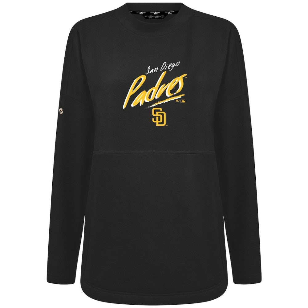 San Diego Padres Levelwear Women's Oversized Beaudry Sizzle Top - Black - MLB Sale