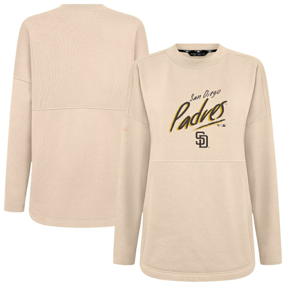 San Diego Padres Levelwear Women's Oversized Beaudry Sizzle Top - Khaki - MLB Lifestyle