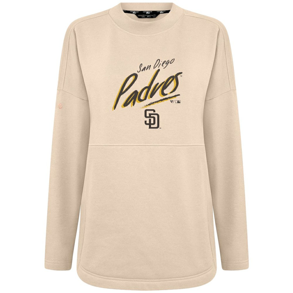 San Diego Padres Levelwear Women's Oversized Beaudry Sizzle Top - Khaki - MLB Lifestyle