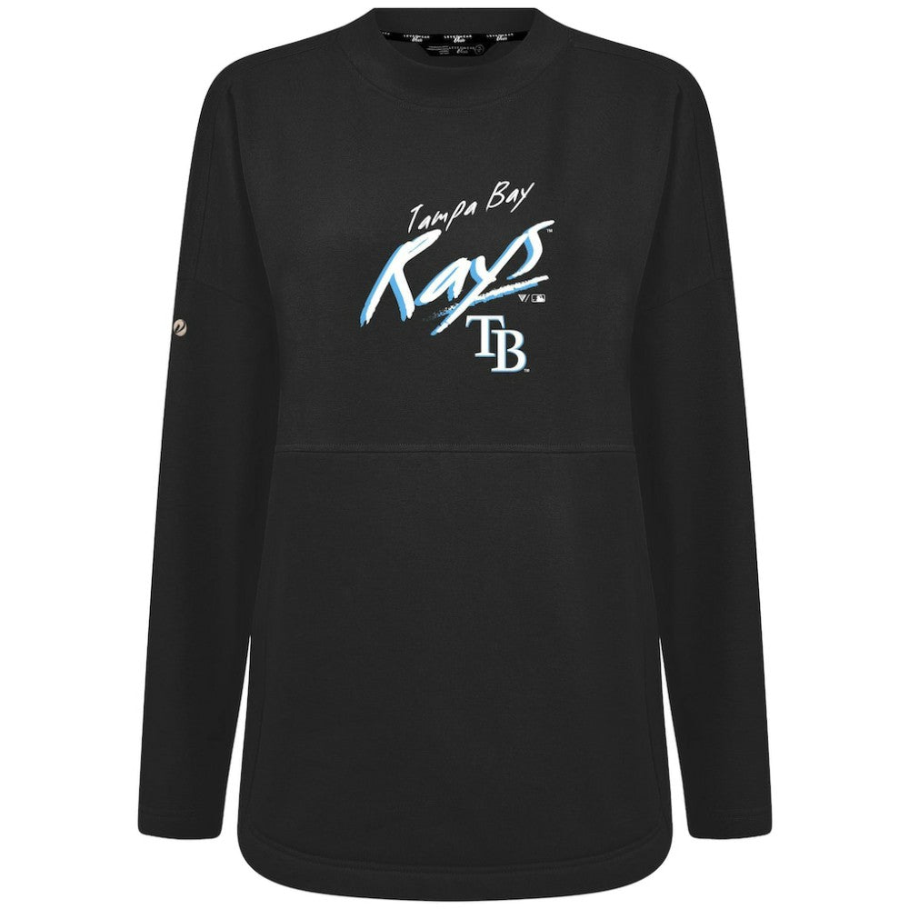 Tampa Bay Rays Levelwear Women's Oversized Beaudry Sizzle Top - Black - MLB Online