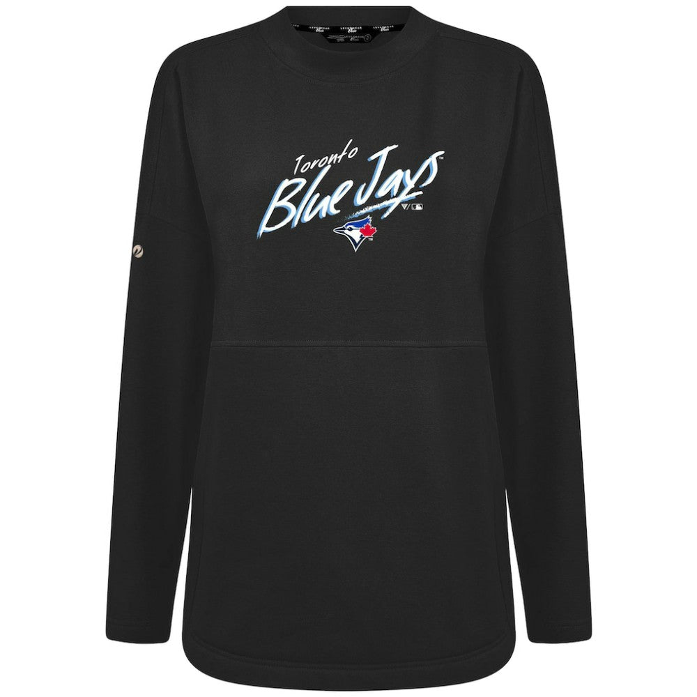 Toronto Blue Jays Levelwear Women's Oversized Beaudry Sizzle Top - Black - MLB Lifestyle